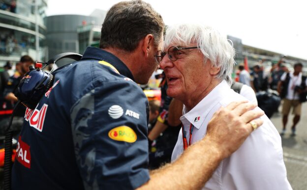 MONZA, ITALY F1/2016: Red Bull Racing Team Principal Christian Horner talks to F1 supremo Bernie Ecclestone.