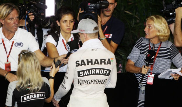 Nico Hulkenberg Sahara Force India F1 with the media. Singapore Grand Prix F1/2016