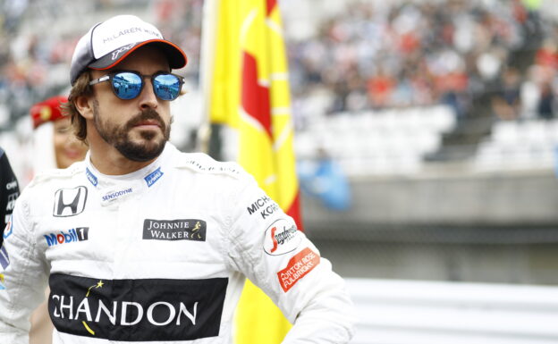 Fernando Alonso on the grid.