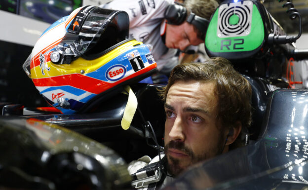 Fernando Alonso in cockpit.