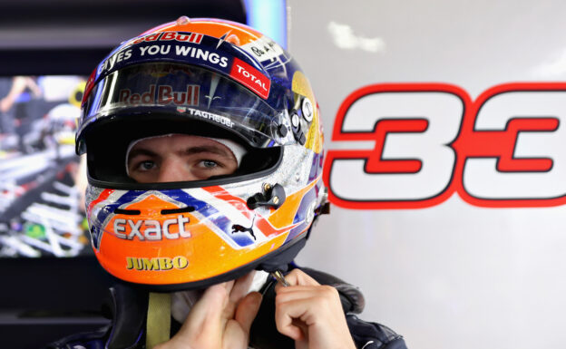 Max Verstappen gets ready in the garage during practice for the Formula One Grand Prix of Japan 2016