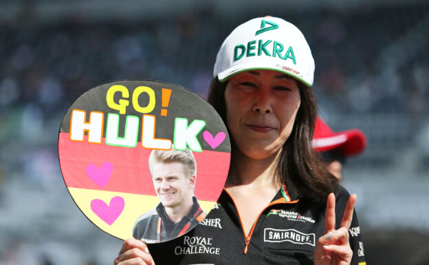 Nico Hulkenberg (GER) Sahara Force India F1 fan. Japanese Grand Prix, 2016