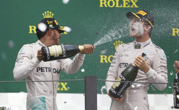 Formula One - MERCEDES AMG PETRONAS, Brazilian GP 2016. Lewis Hamilton, Nico Rosberg;