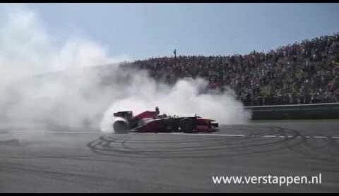 Donuts by Max Verstappen in a RB8 Red Bull Racing, Circuit Park Zandvoort, 05/06/2016