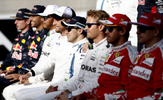 Yas Marina Circuit, Abu Dhabi 2016 Felipe Massa, Williams Martini Racing, with fellw racers at the drivers photo call.