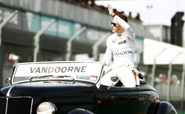 Albert Park, Melbourne, Australia. Sunday 26 March 2017. Stoffel Vandoorne, McLaren, on the drivers parade.