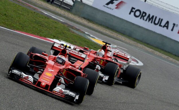 Kimi Raikkonen & Sebastian Vettel Ferrari SF70H GP CHINA F1/2017