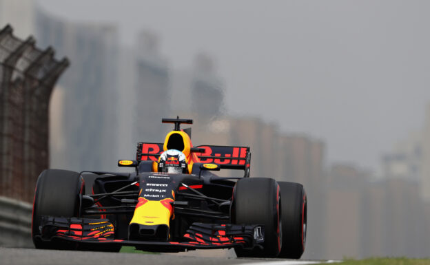 Daniel Ricciardo of Red Bull Racing Red Bull-TAG Heuer RB13 TAG Heuer on track during qualifying for the Formula One Grand Prix of China at Shanghai International Circuit on April 8, 2017 in Shanghai, China.