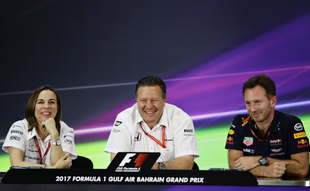 Press conference with Williams Deputy Team Principal Claire Williams, McLaren Executive Director Zak Brown and Red Bull Racing Team Principal Christian Horner during practice for the Bahrain F1/GP at Bahrain