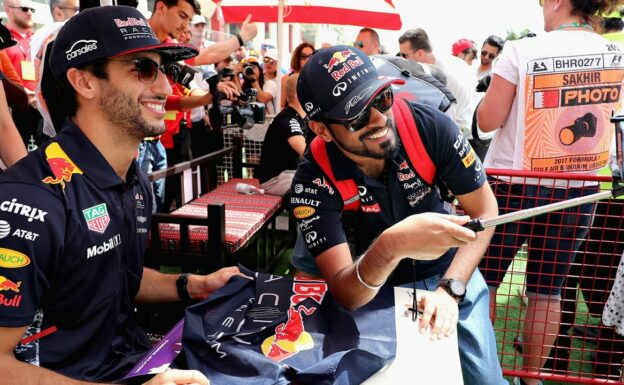 Daniel Ricciardo and Max Verstappen meet the fans in Bahrain