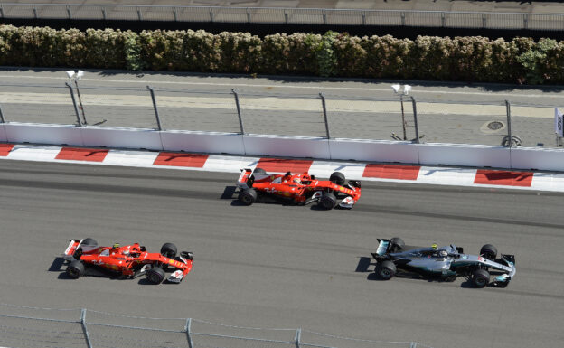 Mercedes Valtteri Bottas & Ferrari Sebastian & Kimi at GP RUSSIA F1/2017