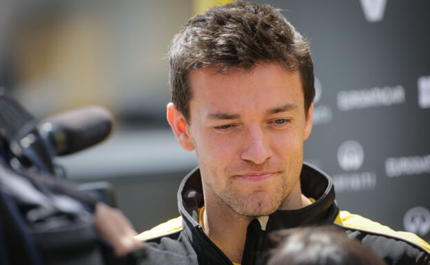 Jolyon Palmer (GBR) Renault Sport F1 Team with the media. Spanish Grand Prix, Thursday 11th May 2017. Barcelona, Spain.