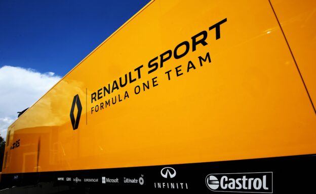 Renault Sport F1 Team trucks in the paddock. Spanish Grand Prix, Thursday 11th May 2017. Barcelona, Spain.