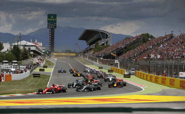 Drivers on track at Spanish GP Catalunya.