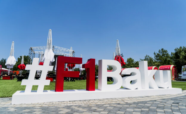 Baku City Circuit, Baku, Azerbaijan. Wednesday 21 June 2017. Promotional hashtag in the fanzine area.