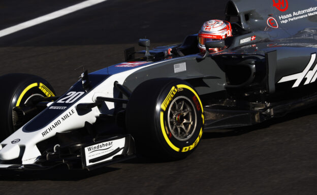 Kevin Magnussen Haas on speed Baku City Circuit, Baku, Azerbaijan. Sunday 25 June 2017.