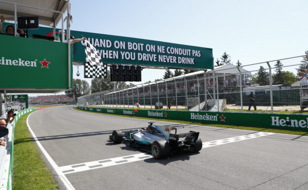 Lewis Hamilton wins the 2017 Canadian GP for Mercedes.