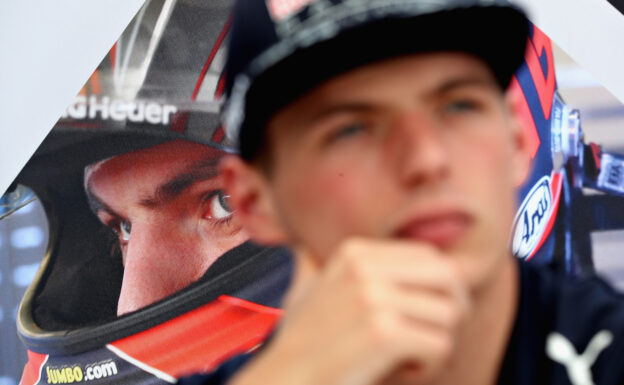 Max Verstappen of Netherlands and Red Bull Racing talks to the media in the Paddock during previews for the Canadian Formula One Grand Prix at Circuit Gilles Villeneuve on June 8, 2017 in Montreal, Canada.