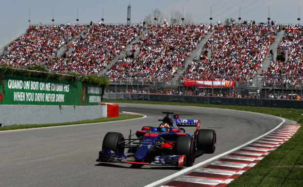 Daniil Kvyat of Russia driving the (26) Scuderia Toro Rosso STR12 on track during the Canadian Formula One Grand Prix at Circuit Gilles Villeneuve on June 11, 2017 in Montreal, Canada.