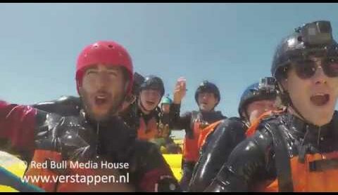 A White water rafting warm up with Max Verstappen, Ricciardo, Sainz and Kvyat, 07/06/2017