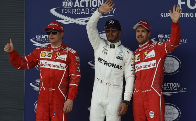 Top 3 qualifiers 2017 British GP: 1. Hamilton, 2. Raikkonen, 3. Vettel