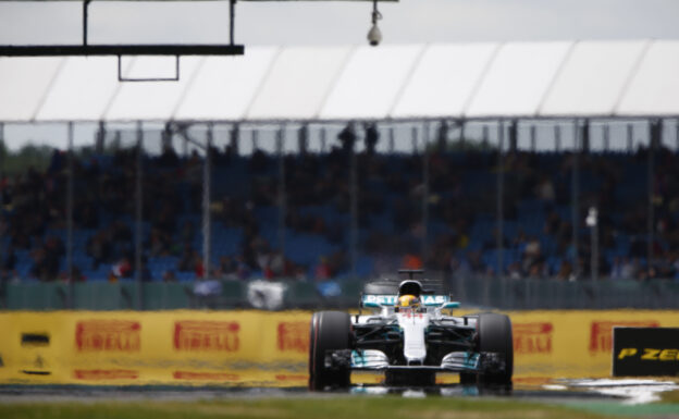 Lewis Hamilton, Mercedes W08 at Silverstone