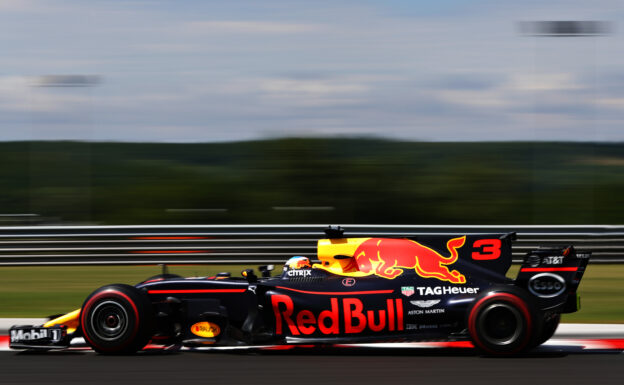 Daniel Ricciardo driving the Red Bull RB13on track during 20`6 Hungarian GP practice