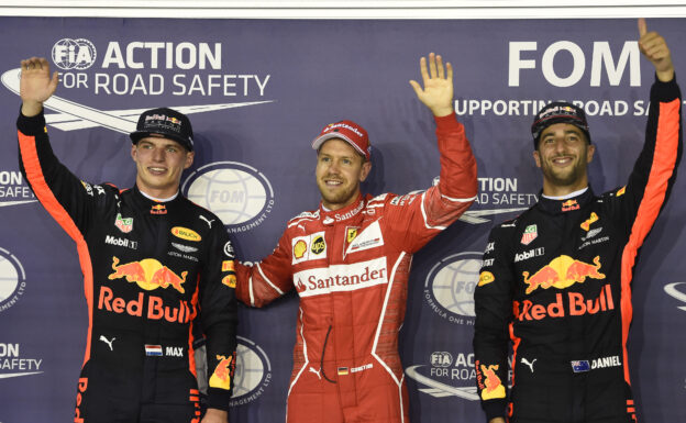 Sebastian Vettel, Max Vertsappen & Daniel Ricciardo at GP SINGAPORE F1/2017