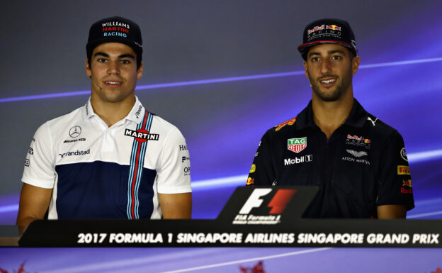 Lance Stroll & Daniel Ricciardo at the pres conference Singapore GP F1/2017