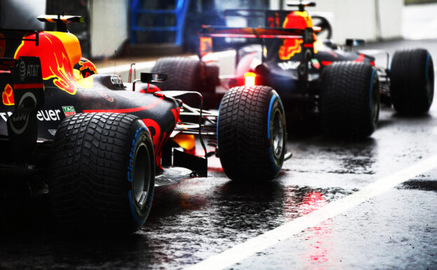 Autodromo Nazionale di Monza, Italy. Saturday 02 September 2017. Max Verstappen, Red Bull Racing RB13 TAG Heuer, and Daniel Ricciardo, Red Bull Racing RB13 TAG Heuer, in the pits.