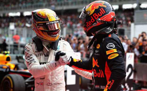 Max Verstappen & Lewis Hamilton shake hands