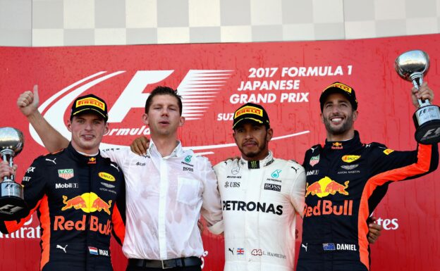 2017 Japanese GP podium: 1. Hamlton 2. Verstappen 3. Ricciardo