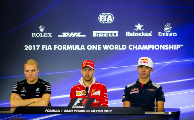 Valtteri Bottas, Sebastian Vettel & Pierre Gasly Mexico GP F1/2017