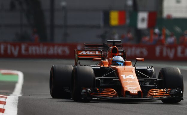 Autodromo Hermanos Rodriguez, Mexico City, Mexico. Sunday 29 October 2017. Fernando Alonso, McLaren MCL32 Honda.