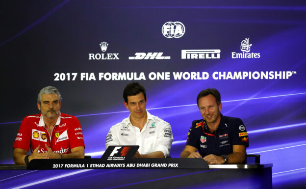 Maurizio Arrivabene (Ferrari), Toto Wolff (Mercedes) & Christian Horner (Red Bull)