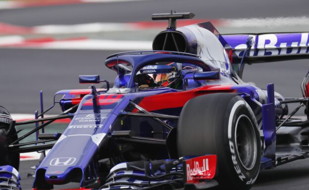 Toro Rosso STR13 brendon Hartley testing day 1 Circuit de Catalunya, Barcelona, Spain. Monday 26 February 2018.