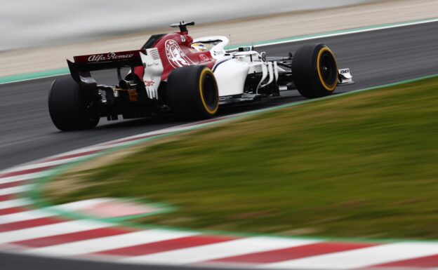 Haas Romain Grosjean VF-18 testing day 1 Circuit de Catalunya, Barcelona, Spain. Monday 26 February 2018.