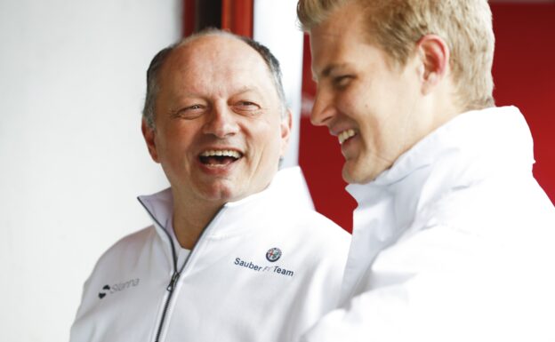 Marcus Ericsson & Frederique Vasseur Sauber C37 testing day 1 Catalunya Barcelona 2018