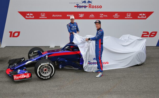 Brendon Hartley & Pierre Gasly Toro Rosso car launch 2018 STR13