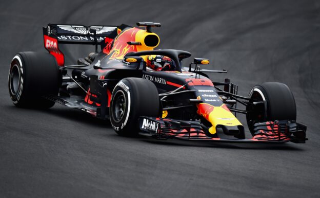 Max Verstappen testing the Red Bull RB14 on circuit de Catalunya