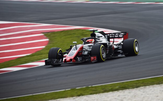 Kevin Magnussen testing the Haas VF-18