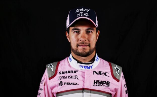 Sergio Perez (MEX) Sahara Force India F1. Sahara Force India F1 Team Studio Shoot, Friday 16th February 2018. Silverstone, England.