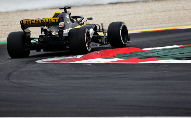 Nico Hulkenberg testing the Renault RS18 with special exhaust in Barcelona, Spain.