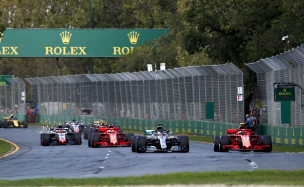 Ferrari VS Mercedes & Vettel VS Hamilton on Albert Park circuit, Melbourne Australia 2018