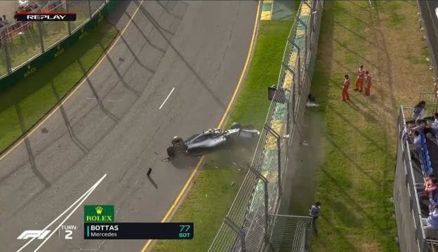 Crashed Mercedes W09 of Valtteri Bottas