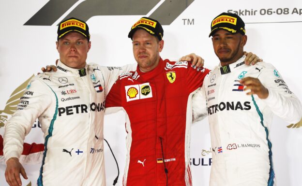 Valtteri Bottas, Sebastian Vettel & Lewis Hamilton winners Bahrain GP F1/2018.