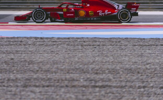 Kimi Raikkonen on track Ferrari SF71H Bahrain GP F1/2018