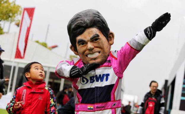 Sergio Perez (MEX) Sahara Force India F1 caricature. Chinese Grand Prix, Saturday 14th April 2018. Shanghai, China.