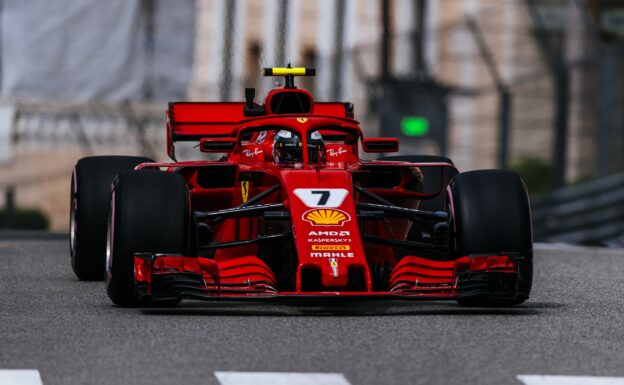 Kimi Raikkonen Ferrari on track Monaco GP F1/2018.