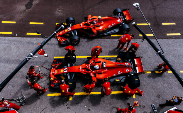 Sebastian Vettel & Kimi Raikkonen Ferrari at Monaco GP F1/2018.